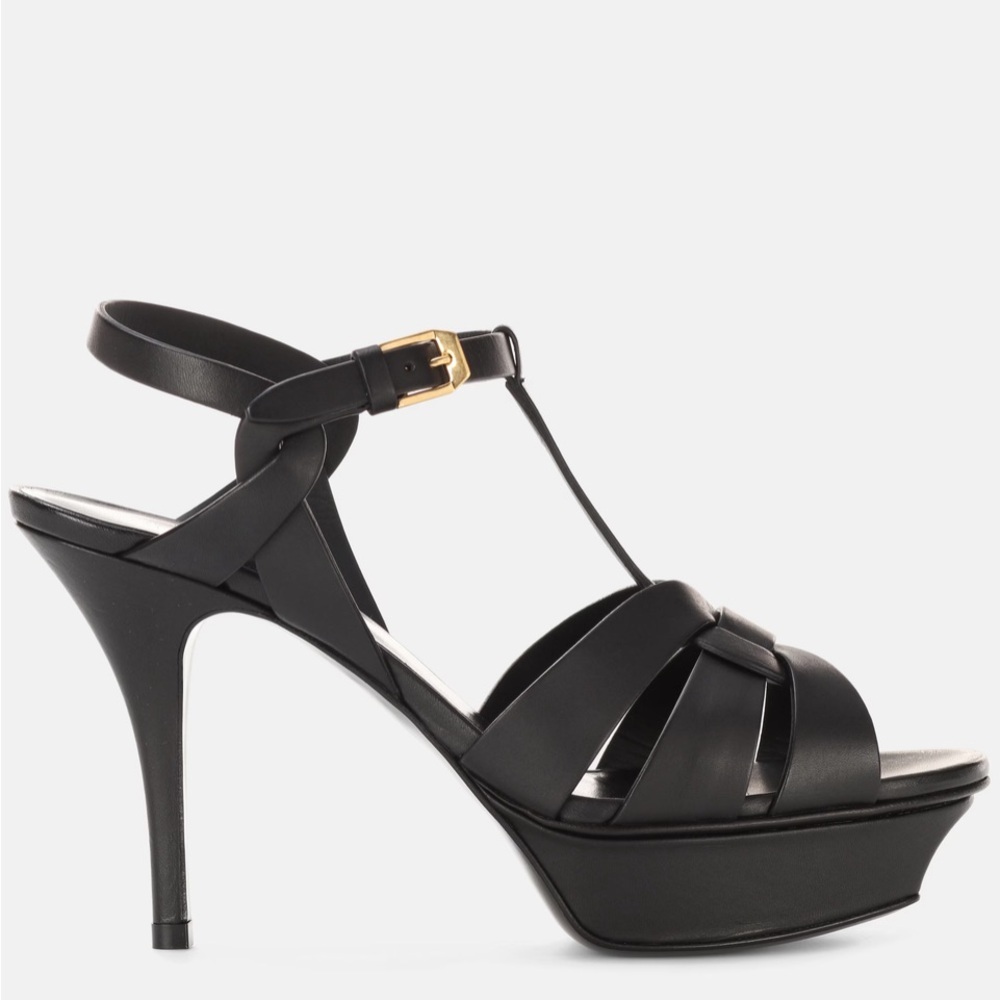 Yves Saint LaurentTribute Black Platform Heels Sandals 6.5 - Picture 4 of 10